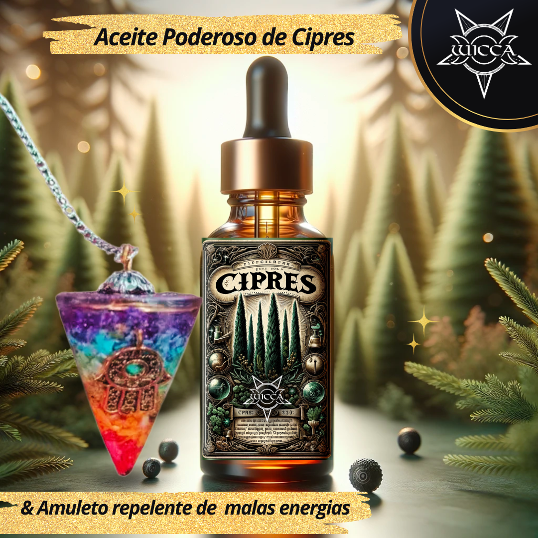 Powerful Cypress Oil & Bad Energy Repellent Amulet